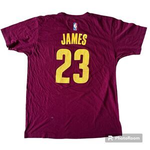 Adidas Cleveland Cavaliers NBA LeBron‎ James Short Sleeve Shirt Men’s Size Large